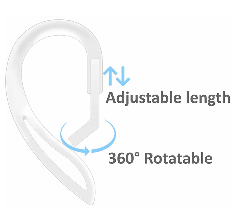 ALXCD Ear Hooks Kit Replacement for Air Pods Pro, 2 Pairs Over-Ear Soft Ear Hooks & 2 Pairs Anti Slip Silicone Eartips & 3 Pairs S/M/L In-Ear Eartips, Fit Air Pods Pro 1+1+2S+3 White - Image 2